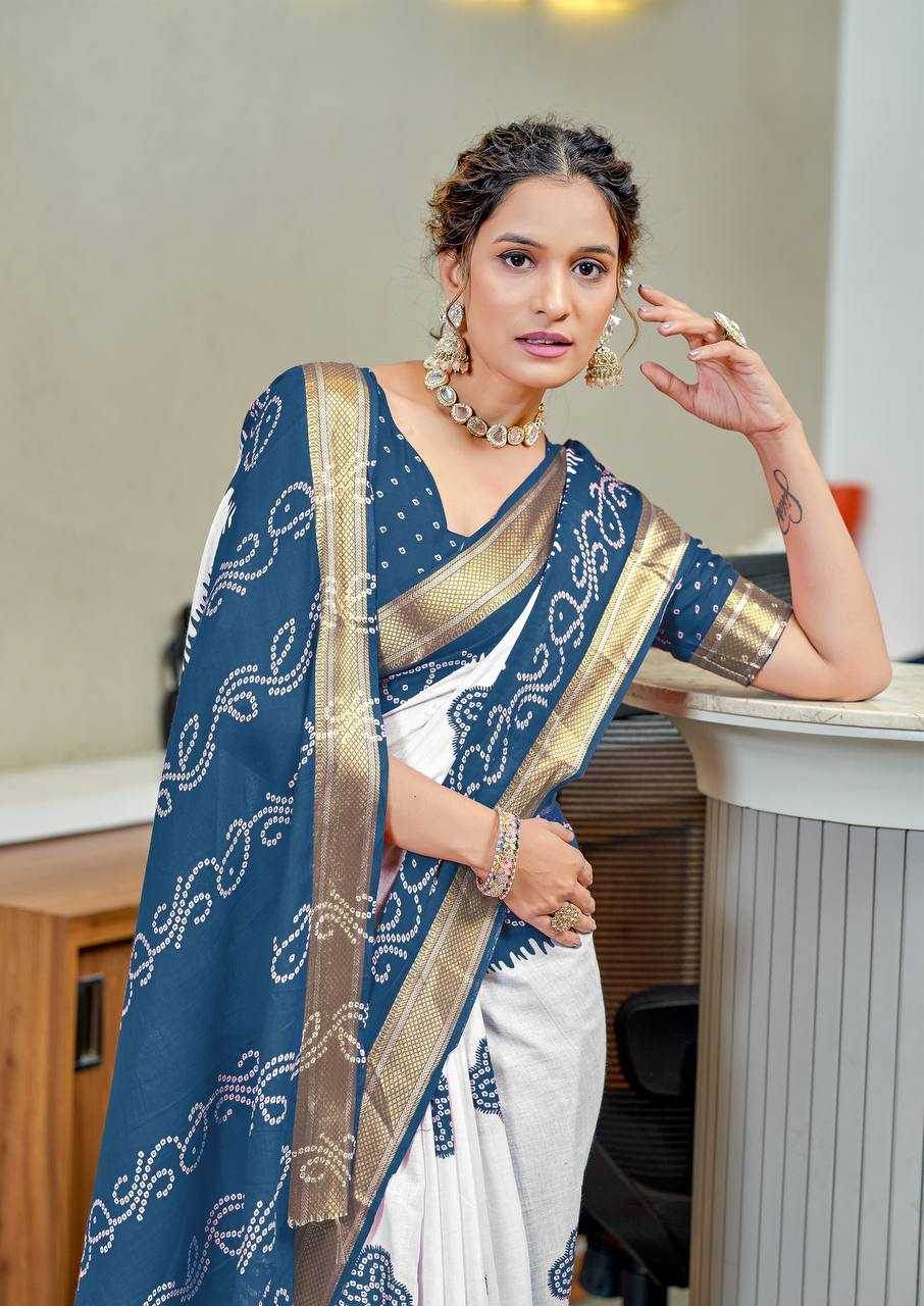 Bandhani Printed Cotton Sarees - MYLUXURY LANE ENTERPRISE